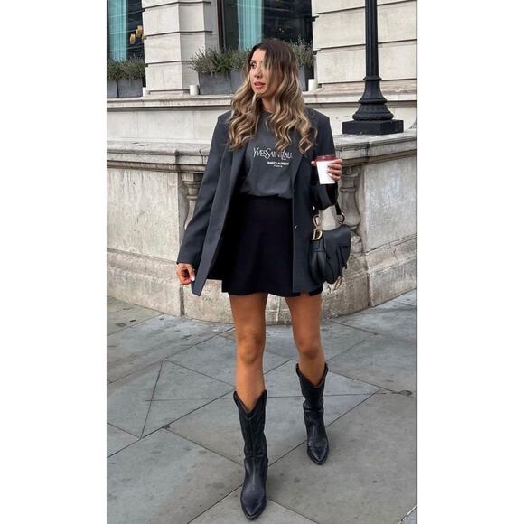 Vintage Black Leather Eel Skin Cowboy Boots | Mexican Made | Gritty Western Vibe - Picture 15 of 16